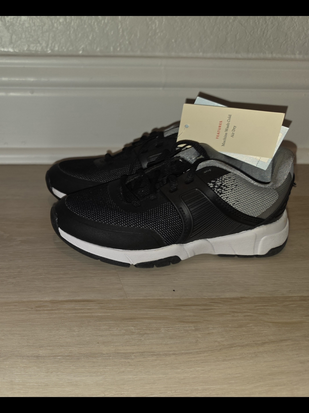 Boy's Black and Gray Lightweight Athletic Sneakers